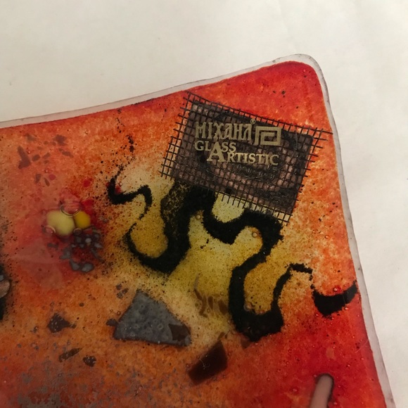WAS $45 Mixaha Glass Artistic decorative dish - Picture 2 of 3